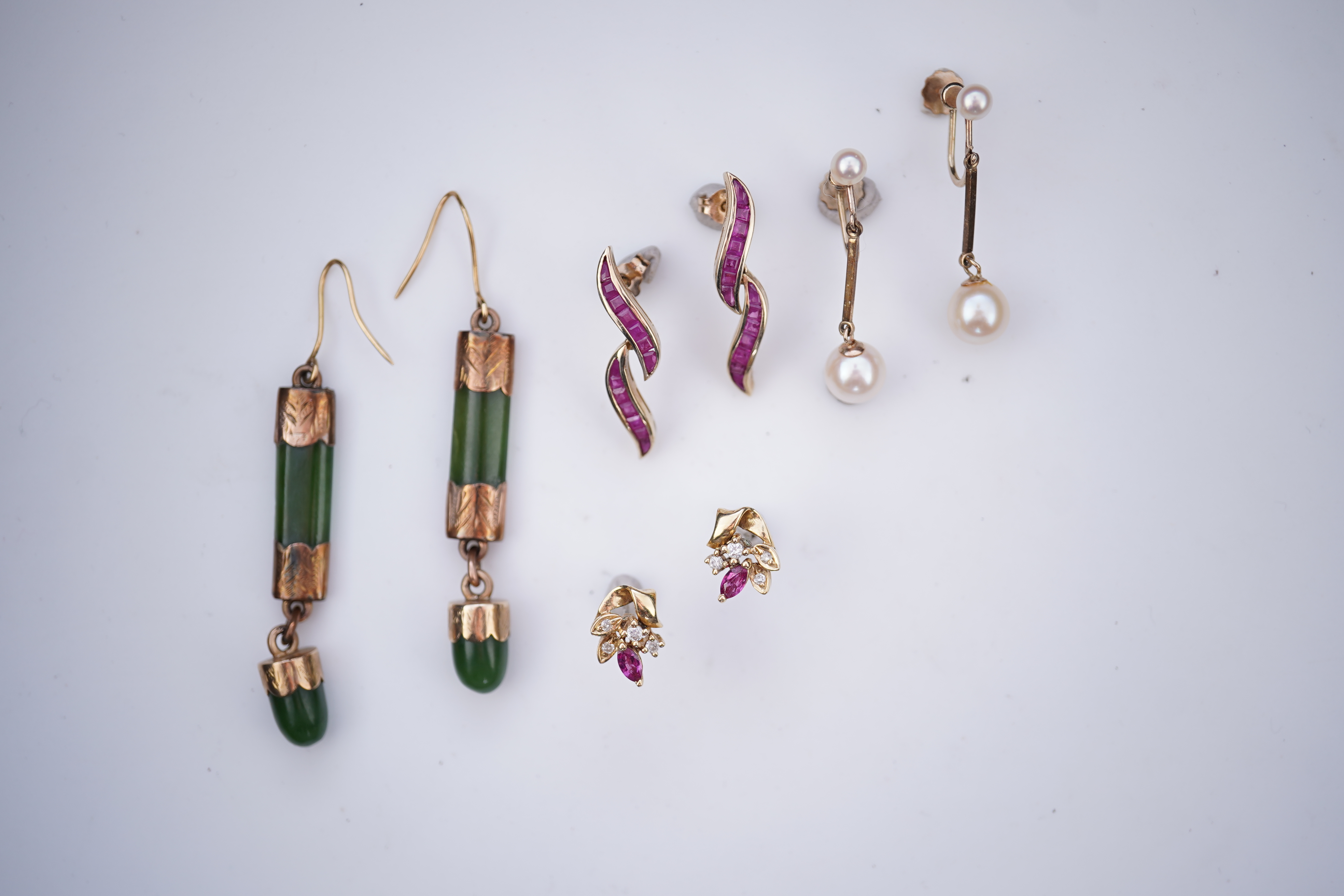A collection of earrings